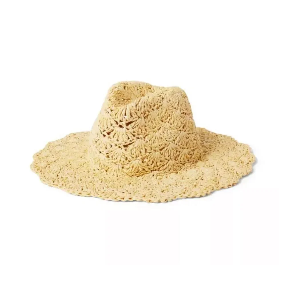 Janie and Jack Crochet Straw Sun Hat Size 4/5